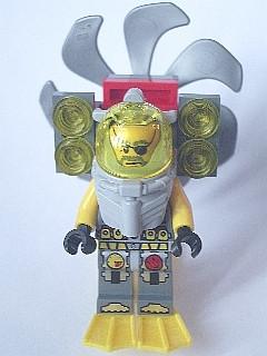 LEGO Minifigure-Atlantis Diver 3 - Ace Speedman - With Lights, Propeller, Yellow Flippers and Trans-Yellow Visor-Atlantis-ATL024-Creative Brick Builders